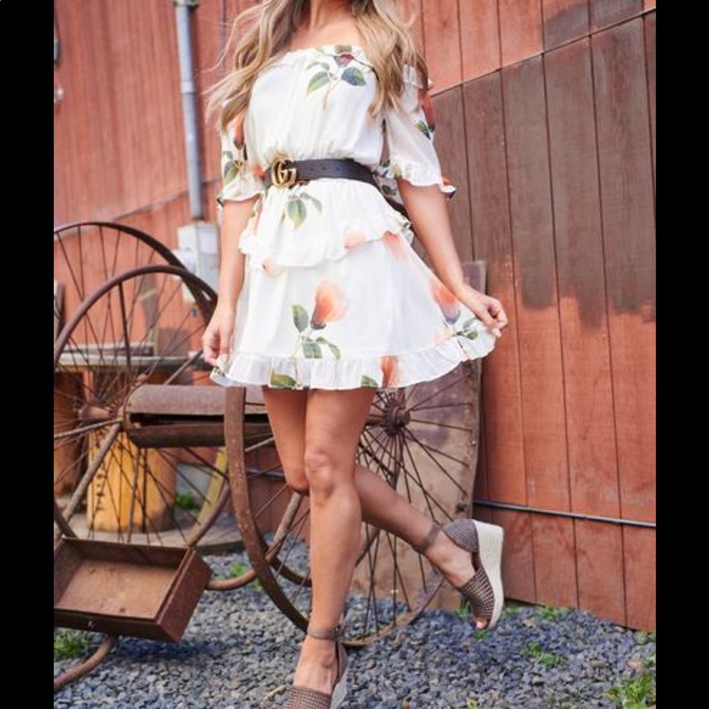 Floral off the shoulder dress